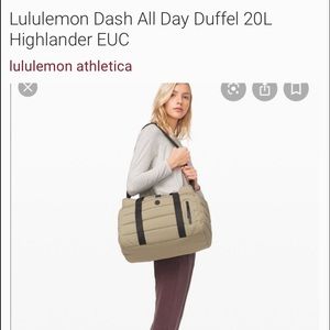 Lululemon Dash All Day Duffel Bag 20L like new